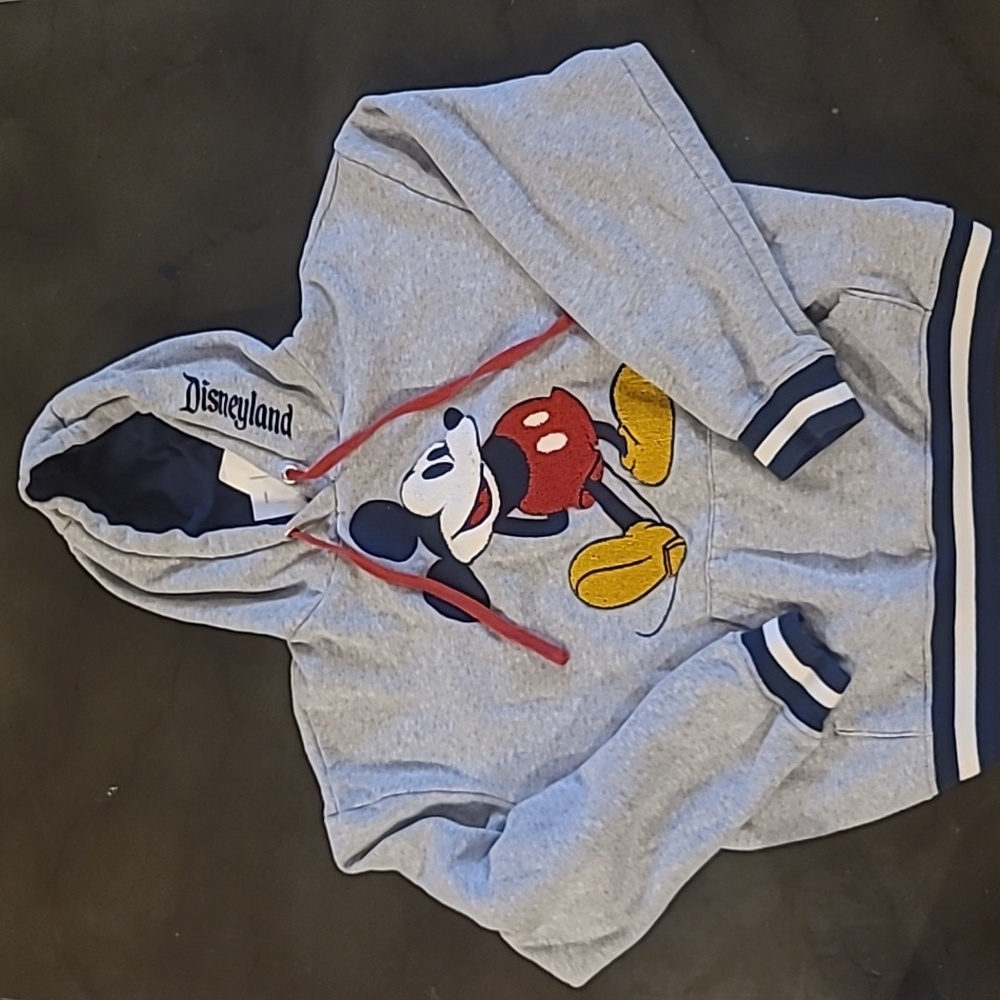 Embroidered Disney Mickey Mouse Hoodie Sweater Disneyland Kids Small Y2K